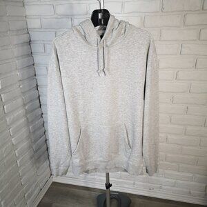 H&M Men's Size Medium Grey Fleece Lined Relaxed Fit Kangaroo Pocket Hoodie
